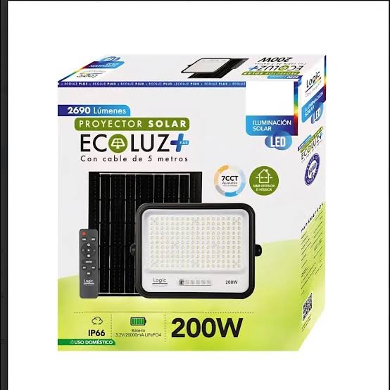 Foco Proyector Solar ECOLUZ PLUS 200W